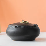 outdoor ashtray with lid ceramic ash tray smokeless cool elegant black
