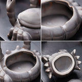 Cool Covered Ceramic Ashtray for Outdoor Cute Crab Stone Grey