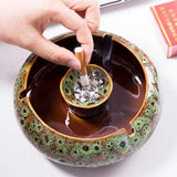 ceramic outdoor ashtray with lid vintage windproof cool cute ash tray