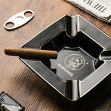 Ashtray for Cigar Classy Ceramic Cool Ash Tray Guevara Black