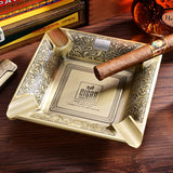 Cigar Ashtray Cool Copper Ash Tray Vintage (4 Cigars) Large Square Minimalist Retro