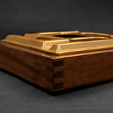 Outdoor Cigar Ashtray with Lid Large Wood Wooden Ash Tray Covered Lidded Windproof