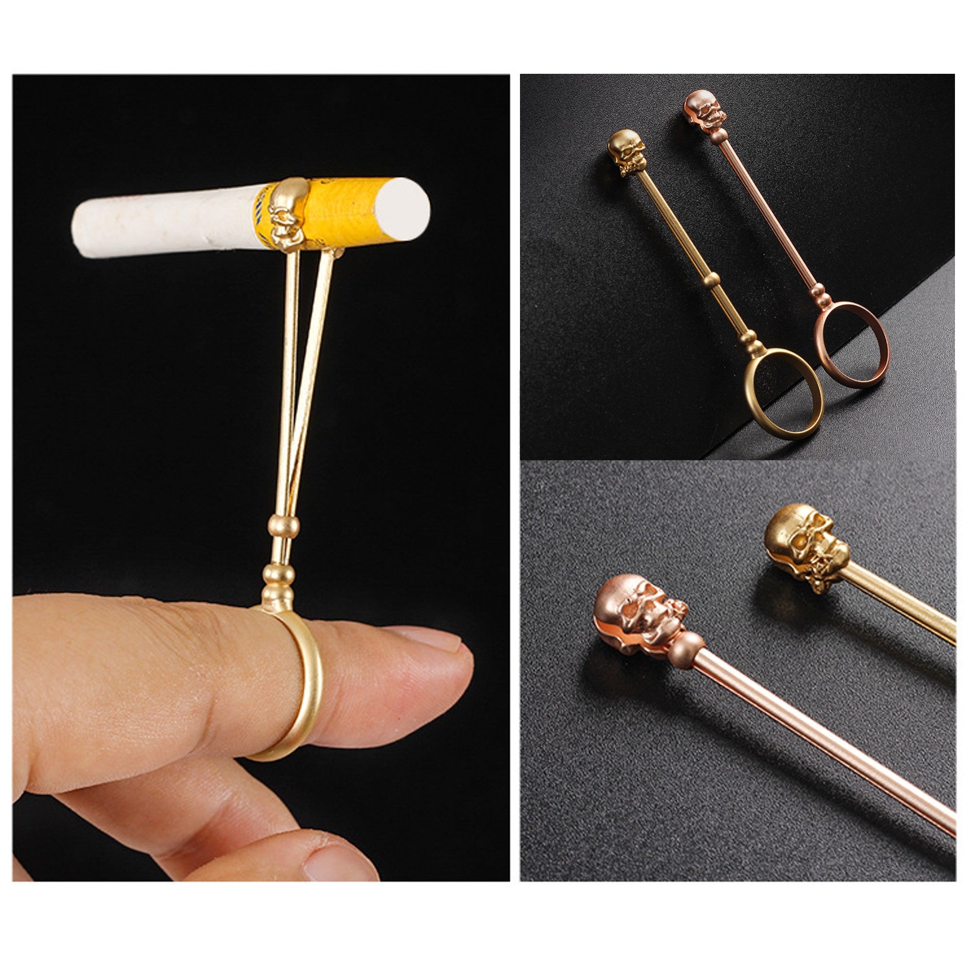Smoking Accessories Metal Ring Holder Practical Portable Cigarette Holder  Finger Holder Cigarette Holder Clip Skull From Cleanfoot_elitestore, $2.06