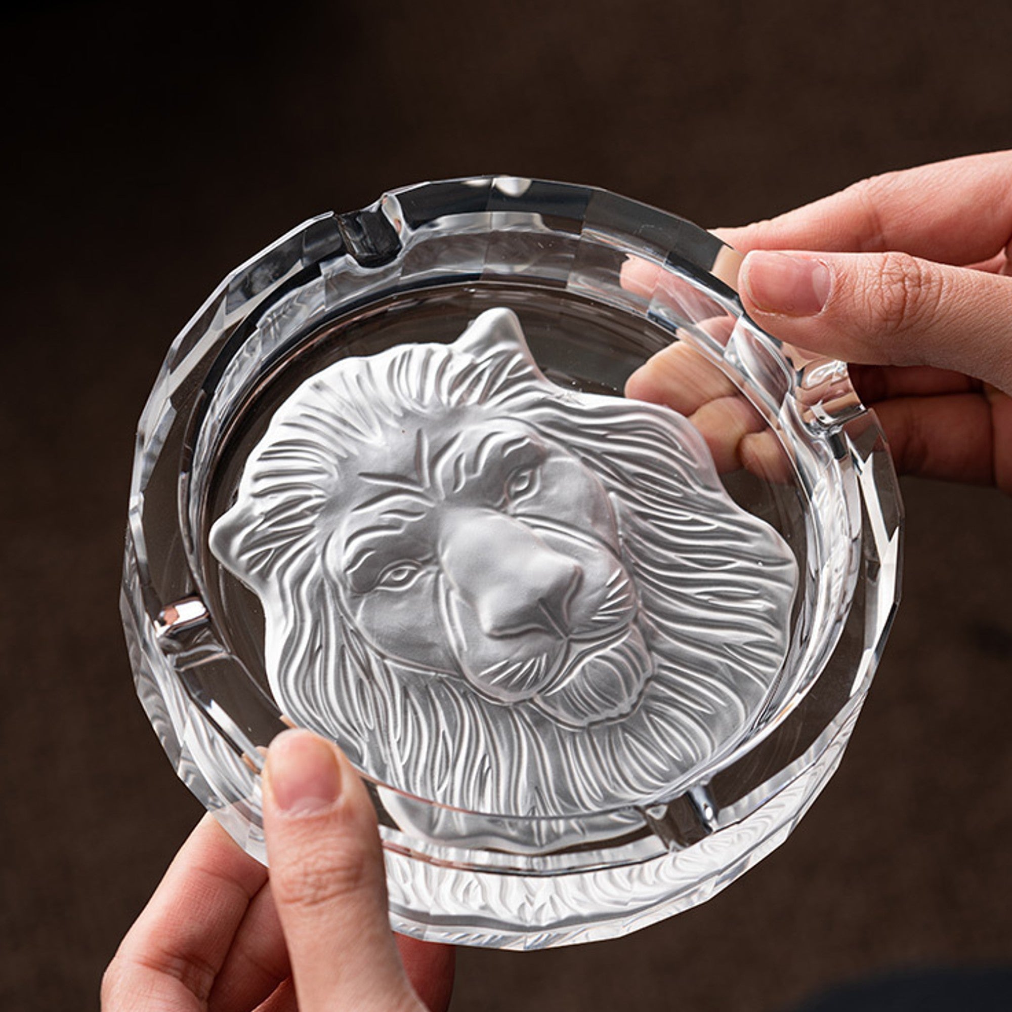 Classy Crystal Glass Ashtray Lion – Ashtray Planet