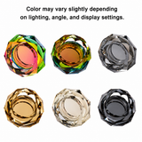 Crystal ashtray color variation guide showing possible differences in lighting and angle