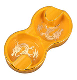 Cool Cigar Ashtray Double Dragons Yellow Ash Tray