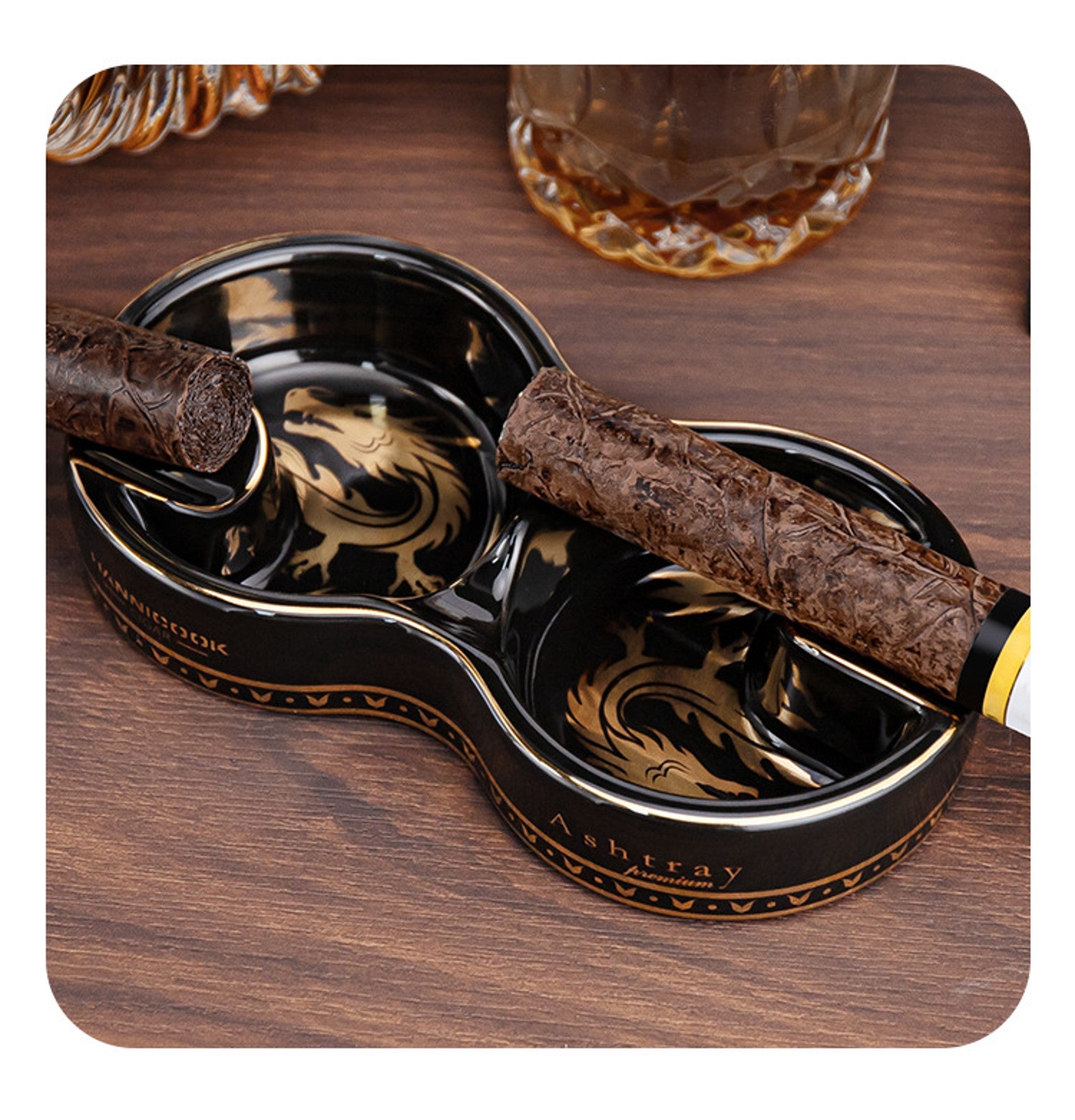 Cool Cigar Ashtray Double Dragons – Ashtray Planet