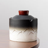 Cool Covered Ashtray Ceramic Small Lidded Smokeless Windproof Cute Ash Tray with Lid White