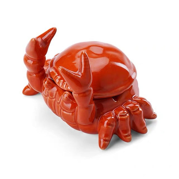 Cool Covered Ashtray for Outdoor Cute Crab Lidded Windproof Smokeless Ash Tray