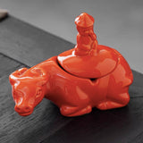 Cool Covered Ashtray for Outdoor Cute Bull Lidded Windproof Smokeless Ash Tray