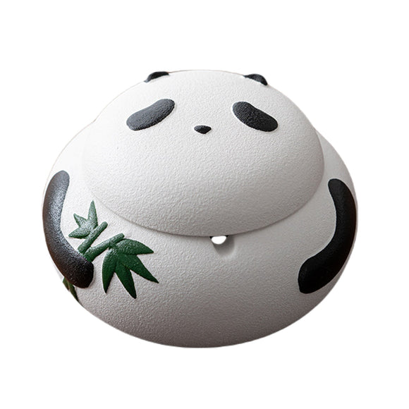Cool Panda Ashtray Ceramic Coarse Pottery Cute Covered Lidded Windproof Ash Tray