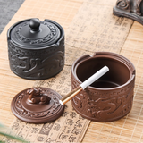 smokeless ashtray outdoor ash tray with lid dragon vintage ceramic