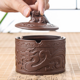 smokeless ashtray outdoor ash tray with lid dragon vintage ceramic