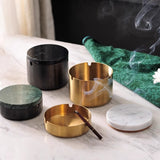 Covered Ashtray with Lid Stainless Steel Smokeless Ash Tray