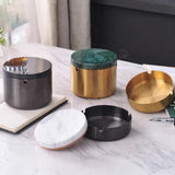 Covered Ashtray with Lid Stainless Steel Smokeless Ash Tray