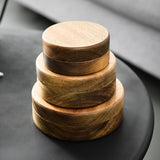 Outdoor Covered Ashtray with Lid Wooden Acacia Smokeless Ash Tray Cool Cute Lidded Windproof Rustic Removable Metal Tray