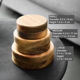 Outdoor Covered Ashtray with Lid Wooden Acacia Smokeless Ash Tray Cool Cute Lidded Windproof Rustic Removable Metal Tray