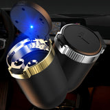 Covered Car Ashtray with LED Light metal stainless steel