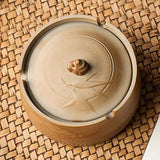 Covered Outdoor Ashtray Lucky Bamboo Ceramic