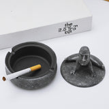 Creative Lidded Ashtray Resin Ash Tray Windproof Small Yoga Stretch Unique Smokeless 