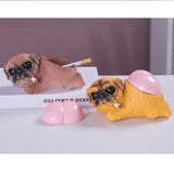Cute Animal Ashtray with Lid Cool Resin Windproof Smokeless Lidded Covered Ash Tray Dog