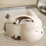 Cute Bunny Ashtray with Lid Ceramic Covered Lidded Smokeless Windproof Cool Ash Tray