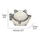 Fortune Cat Ashtray with Lid Ceramic