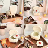Cute Couch Ashtray with Lid Ceramic Sofa Ash Tray Cool Home Decor Lidded Covered Windproof Smokeless Cream White 