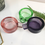 Cute Glass Ashtray Minimalist Portable Ash Tray pink green purple