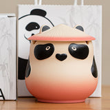 Cute Panda Ashtray with Lid Cool Ceramic Ash Tray Lidded Covered Windproof Smokeless Decorative