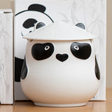 Cute Panda Ashtray with Lid Cool Ceramic Ash Tray Lidded Covered Windproof Smokeless Decorative