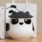 Cute Panda Ashtray with Lid Cool Ceramic Ash Tray Lidded Covered Windproof Smokeless Decorative