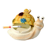 Cute Snail Ashtray Resin Ash Tray Patio Decoration Windproof Lidded Covered smokeless