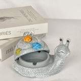 Cute Snail Ashtray Resin Ash Tray Patio Decoration Windproof Lidded Covered smokeless