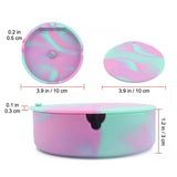 Silicone Ashtray with Lid and Poker Debowler Ash Tray for Cigarette Cigar Covered Lidded Windproof Smokeless 