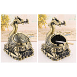 Deer Ashtray with Lid Vintage Outdoor Ash Tray Cool Cute Smokeless Covered Lidded Windproof Decorative Animal Tray