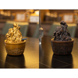 Dragon Ashtray with Lid Resin Cool Cute Covered Lidded Smokeless Windproof Ash Tray Gold