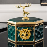 elk ashtray with lid gold edge ceramic cute cool ash tray windproof covered lidded smokeless classy decorative teal