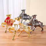 Fortune Horse Ashtray with Lid Metal Windproof Lucky Get Rich Covered Lidded Cool Animal Ash Tray Large