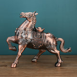 Fortune Horse Ashtray with Lid Metal Windproof Lucky Get Rich Covered Lidded Cool Animal Ash Tray Large
