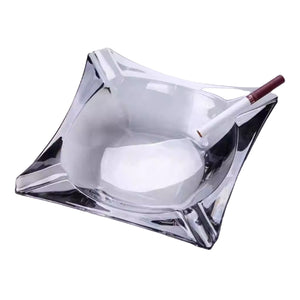 Glass Ashtray for Cigar Cigarette Large Square Triangle Crystal Ash tray