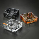 Crystal Glass Ashtray Square Cool Cute Classy Heavy Ash Tray