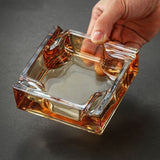 Crystal Glass Ashtray Square Cool Cute Classy Heavy Ash Tray
