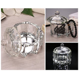 Glass Ashtray with Lid Octagon Silver
