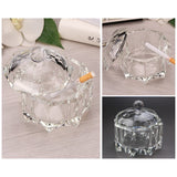 Glass Ashtray with Lid Octagon Transparent