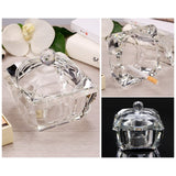 Glass Ashtray with Lid Square Transparent