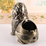 Lion Ashtray with Lid Smokeless Vintage Ash Tray for Outdoor Porch Patio Covered Lidded Windproof Decorative Animal Home Decor