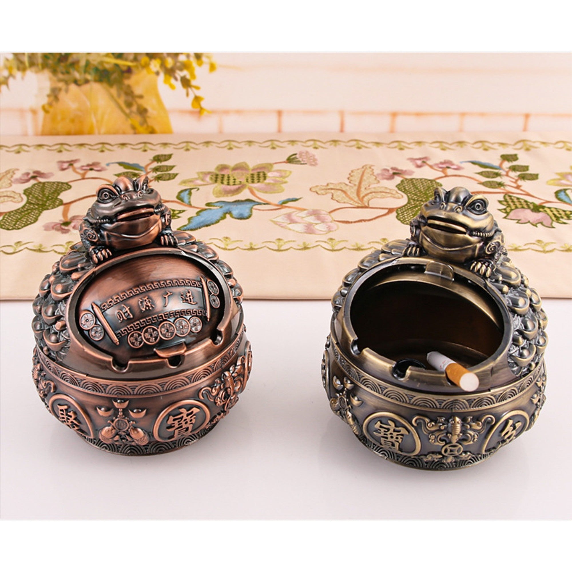 Lucky Toad Ashtray with Lid for Outdoor Patio Smokeless – Ashtray