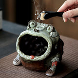 Lucky Toad Backflow Incense Burner cum Cute Pottery Windproof Ashtray Ash Tray
