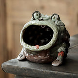 Lucky Toad Backflow Incense Burner cum Cute Pottery Windproof Ashtray Ash Tray